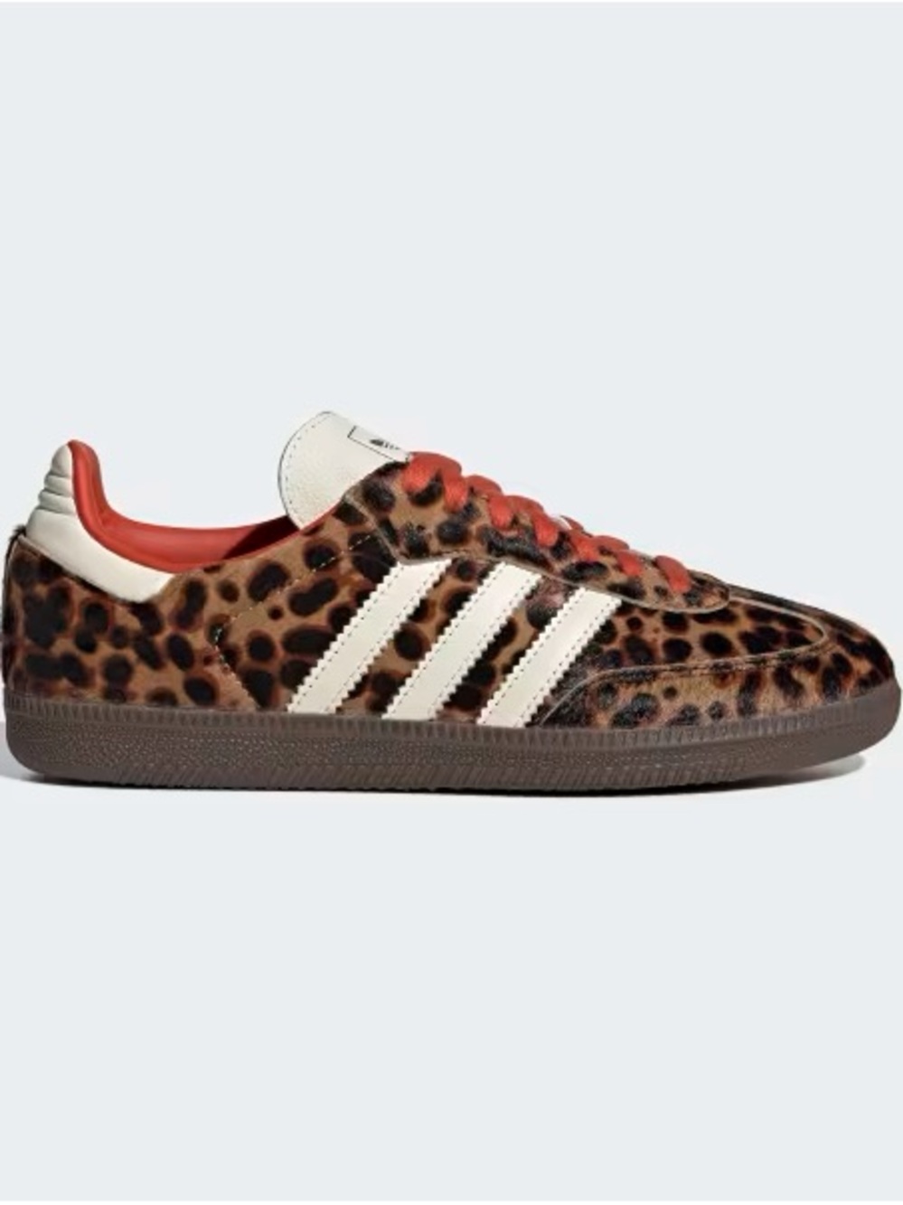 adidas Gazelle Leopard Print Sneakers - Brown, White & Red